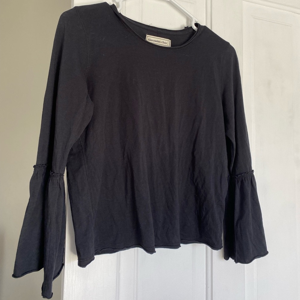 Abercrombie & Fitch Black bell sleeve top XS